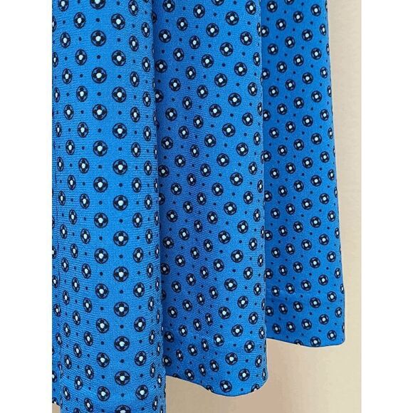 💙 WHITE HOUSE BLACK MARKET Long Sleeve Reversible Blue Matte Jersey Dress M - Picture 10 of 13